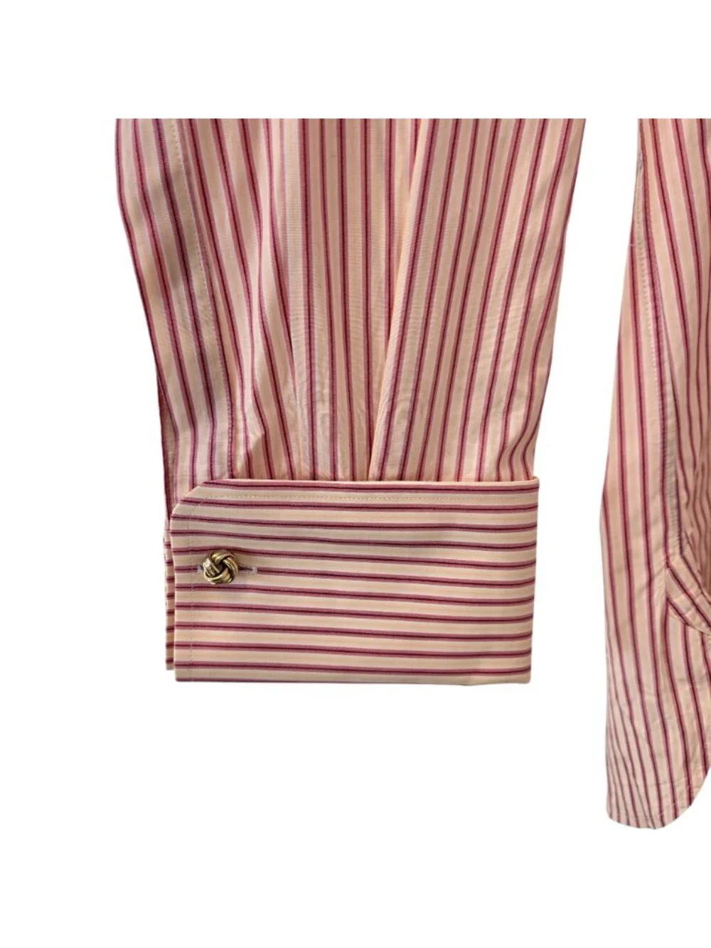 Charles Tyrwhitt Superfine 180 Striped Button Down Shirt with Cufflinks Size 16
